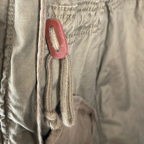 GAP Olive Green Canvas Long Field Utility Jacket  Drawstring Zip Snap Army S - Picture 6 of 14